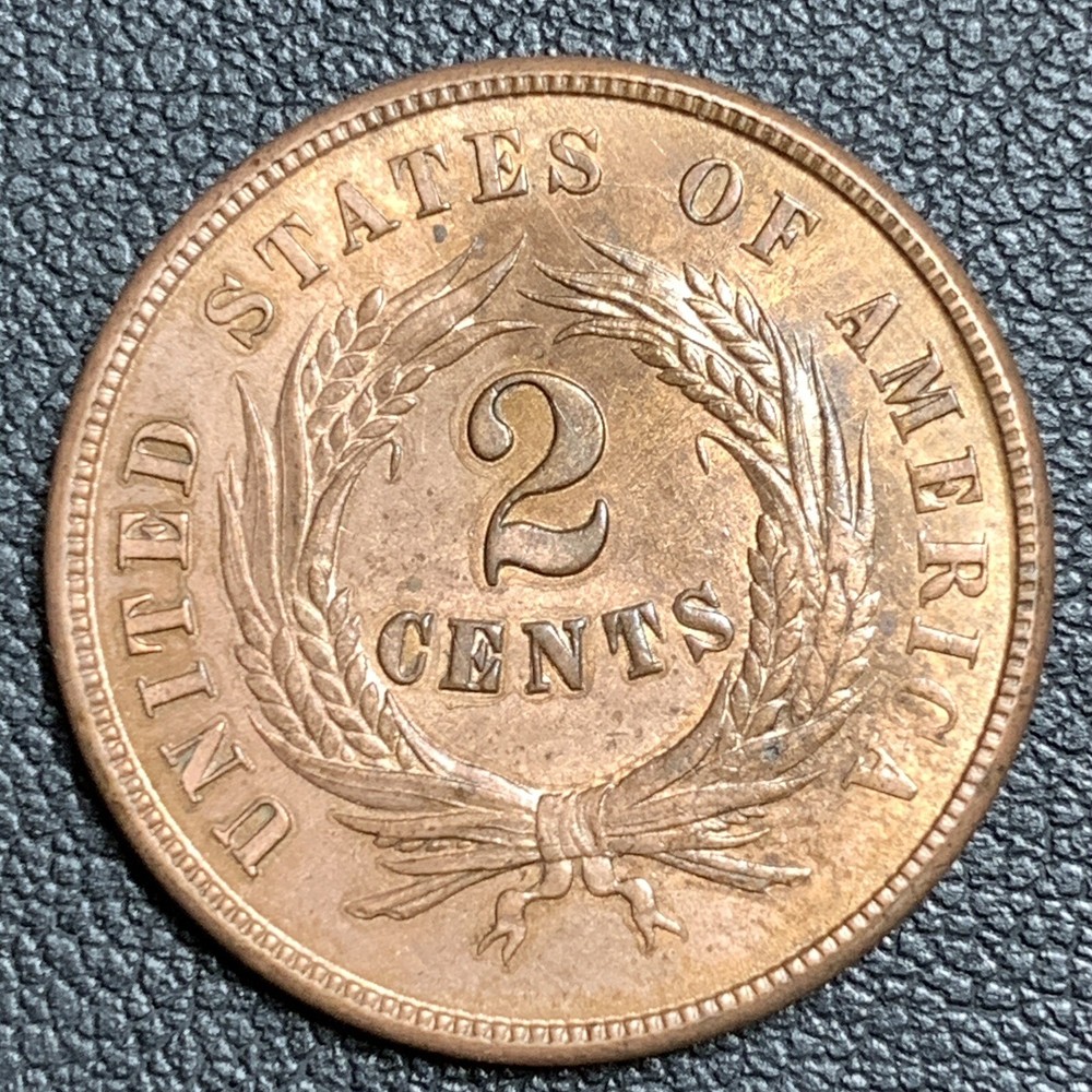 1864 2C LARGE MOTTO TWO CENT "HIGH GRADE" "COLOR"