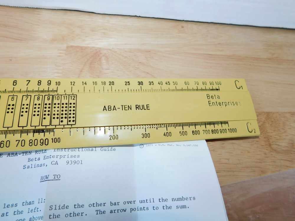 Vintage Beta Enterprises ABA-Ten Slide Ruler 2/6