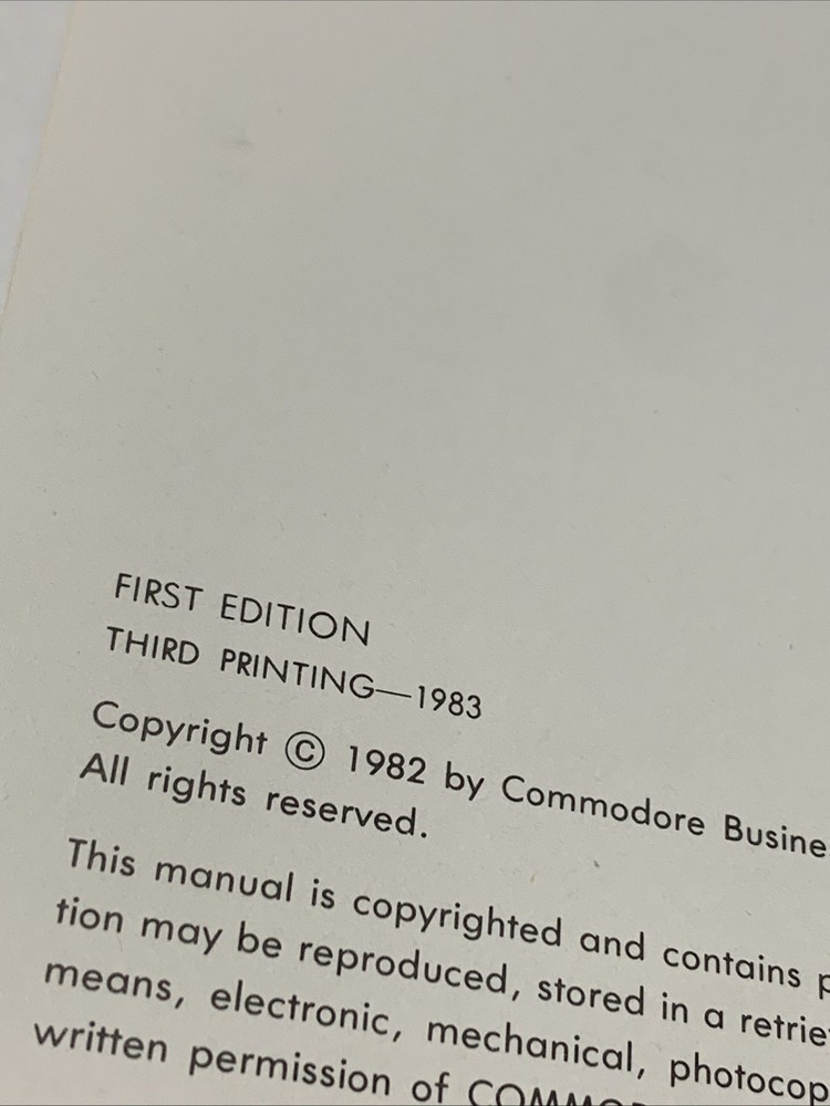 Commodore 64 User’s Guide- Original Vintage 1983 (Third Printing)