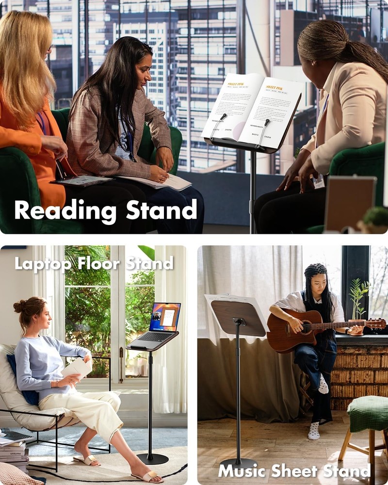 Floor Book Stand Height Adjustable Reading Stand Multi-Purpose Book