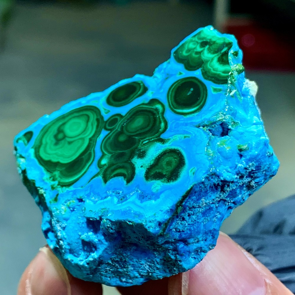 71G Natural Chrysocolla/Malachite transparent cluster rough mineral sample