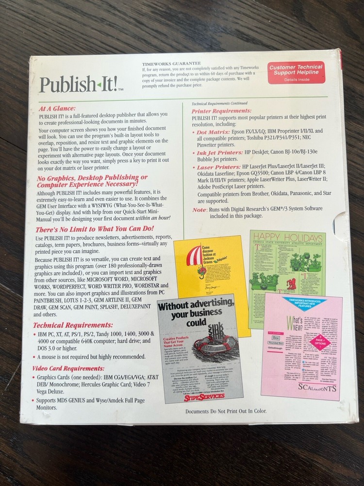 Timeworks PUBLISH IT! 2.0 Desktop Word Processing For IMB Tandy 1991 NEW SEALED