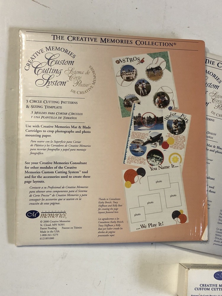 Creative Memories Lot Cutting System Mat Circle Oval Patterns 2 Blade Carts