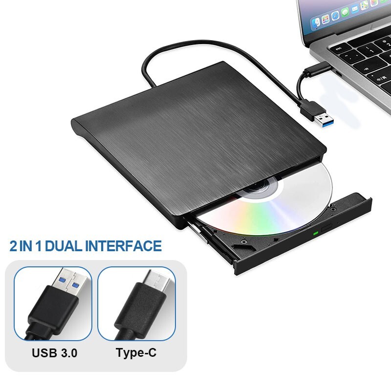 External Optical Drive USB 3.0 Type-C Portable CD DVD RW Burner Optical Drives