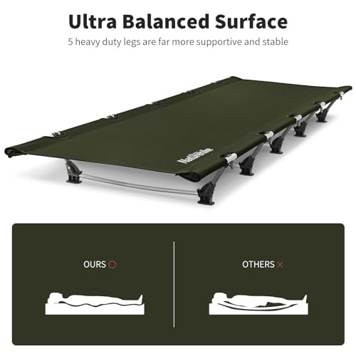 GreenWild Camping Cot, Ultralight Folding Backpacking Cot, 60 Dark Green