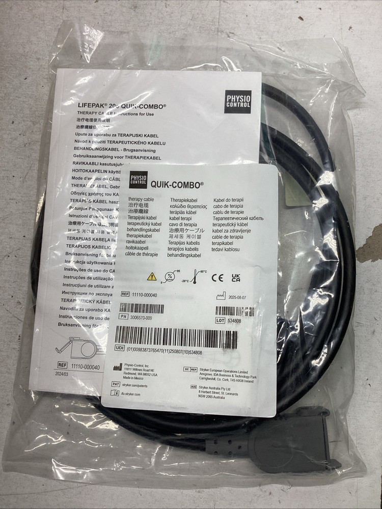 Physio Control Quik-Combo Therapy Cable 11110-000040