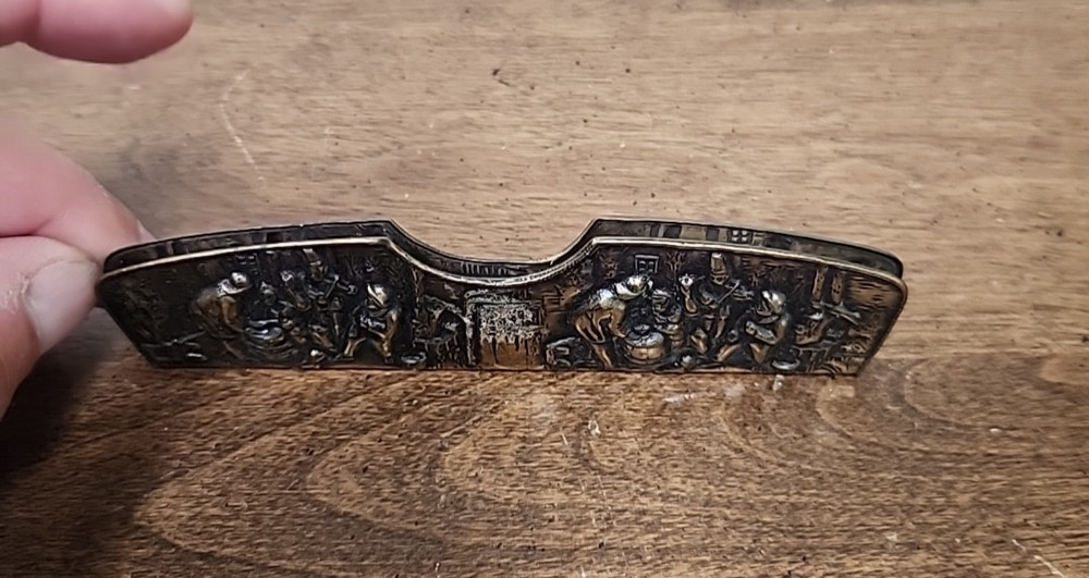 VINTAGE BRASS REPOUSSE COMB HOLDER