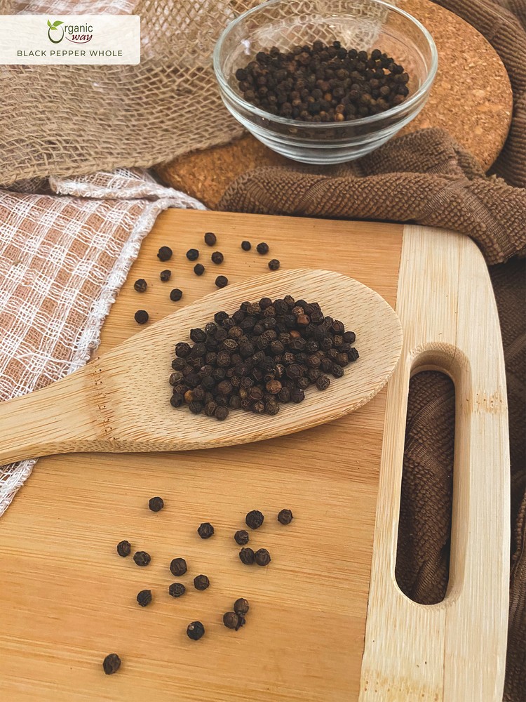 Organic Way Whole Black Pepper - Grinder Refill | Kosher & USDA Certified