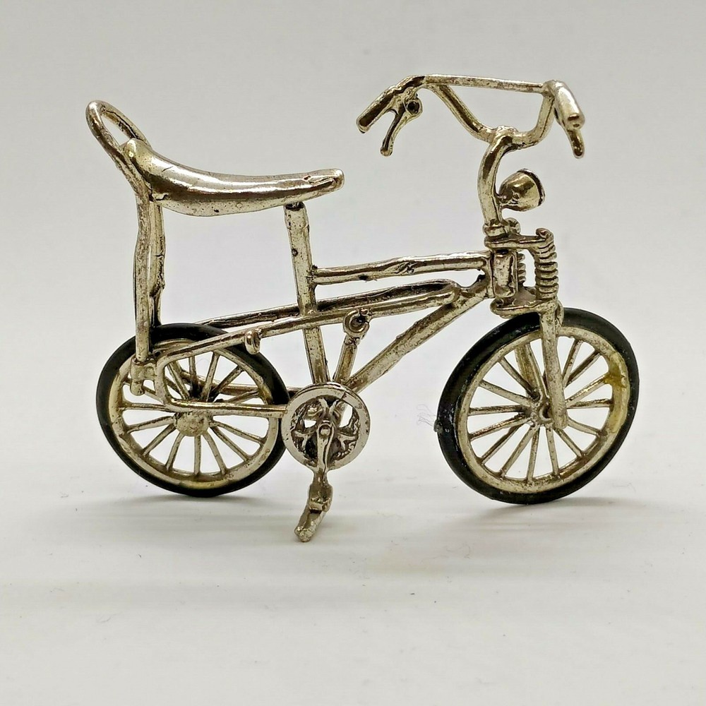 MINIATURE BICYCLE HIGH LEVEL SEAT HANDMADE SILVER MINIATURE STATUE