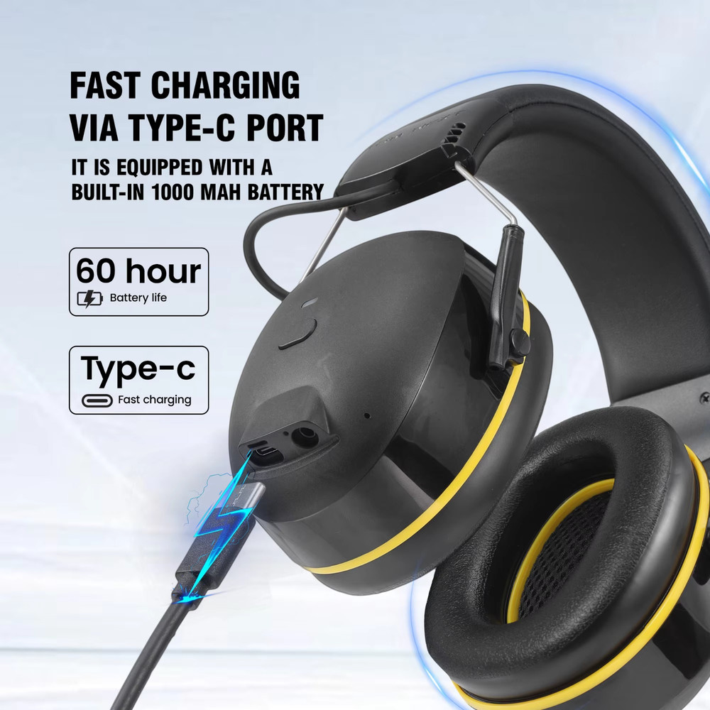 Wireless Bluetooth Hearing Protection Ear Muffs for Work & Hunting