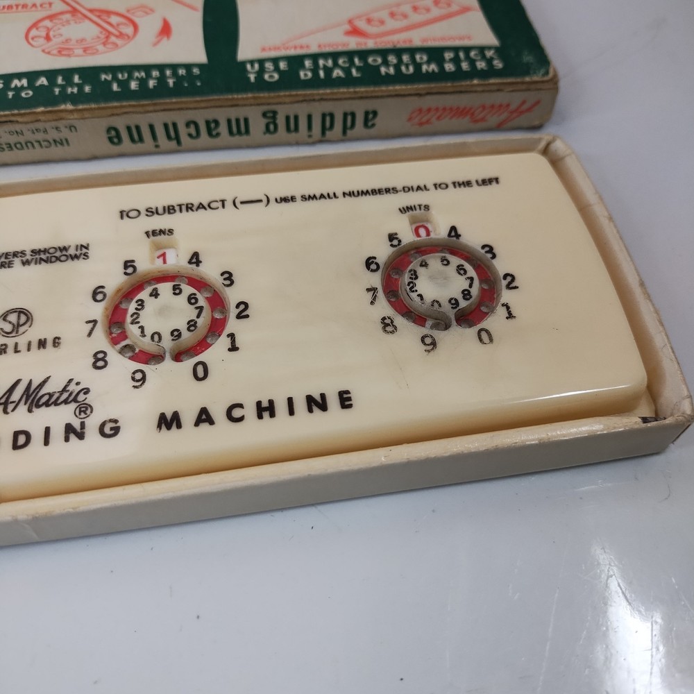 Vtg Sterling #565 Dial-A-Matic Automatic Mechanical Adding Machine + Stylus