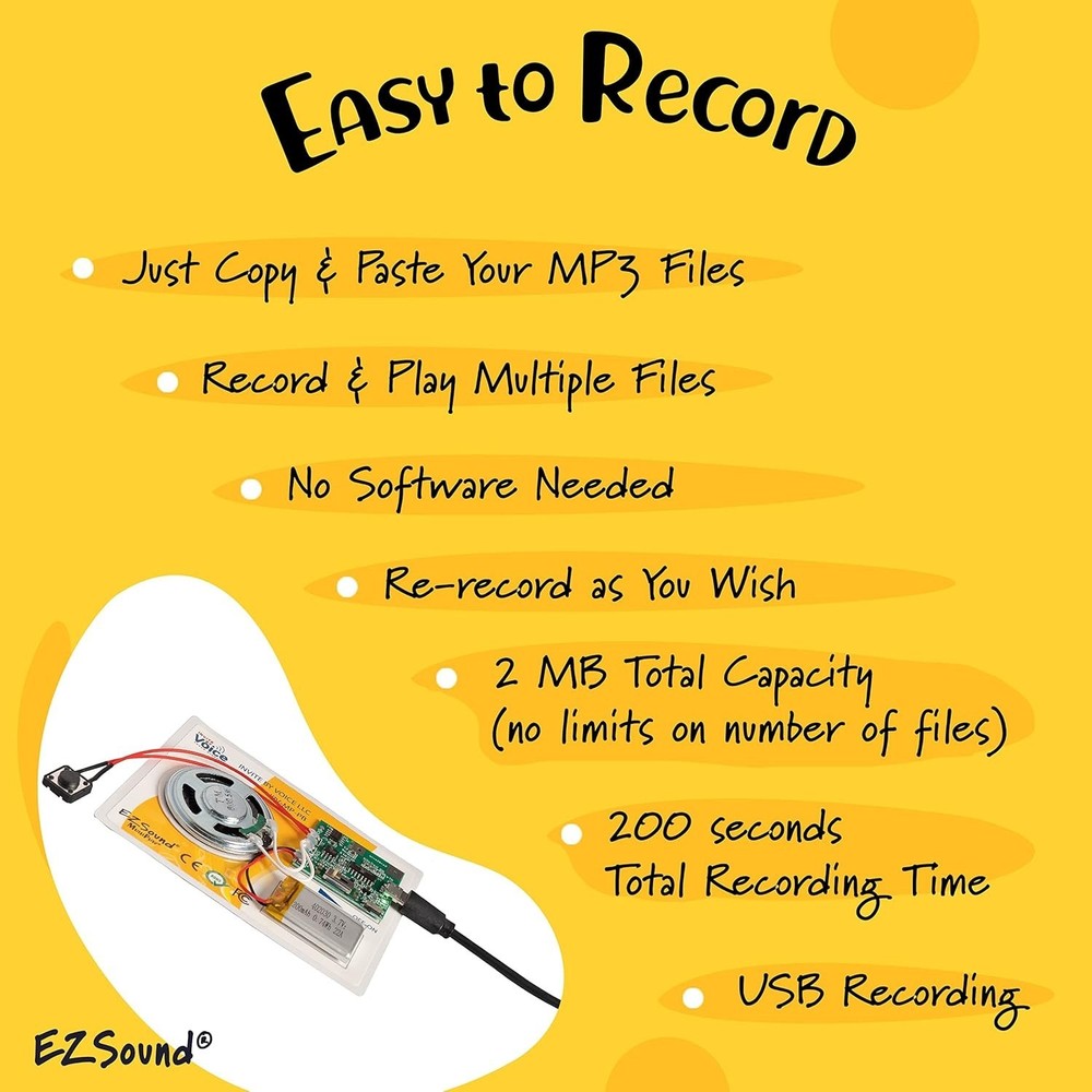 Multiplay Push Button Recordable Sound Chip | Plays Multiple Recordings | Rec...