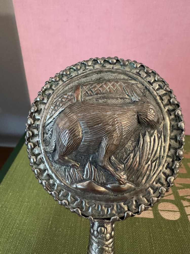 Vintage Handheld Mirror with Decorative Handle