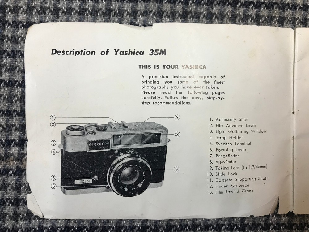 Vintage Yashica 35 Instruction Booklet