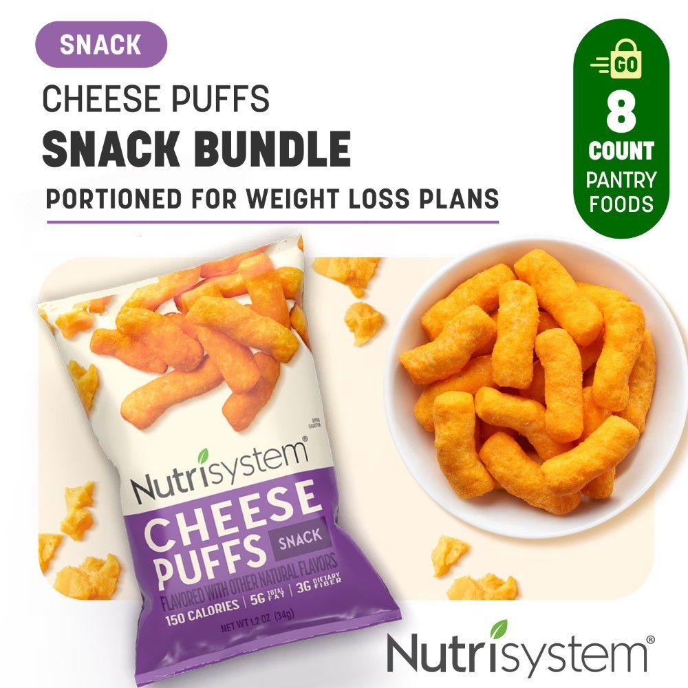 Cheese Puffs Snacks for Weight Loss Support 8 Count Pack