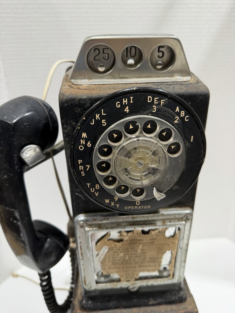 Automatic Electric 3-Coin ROTARY DIAL Pay Phone UNTESTED AS IS