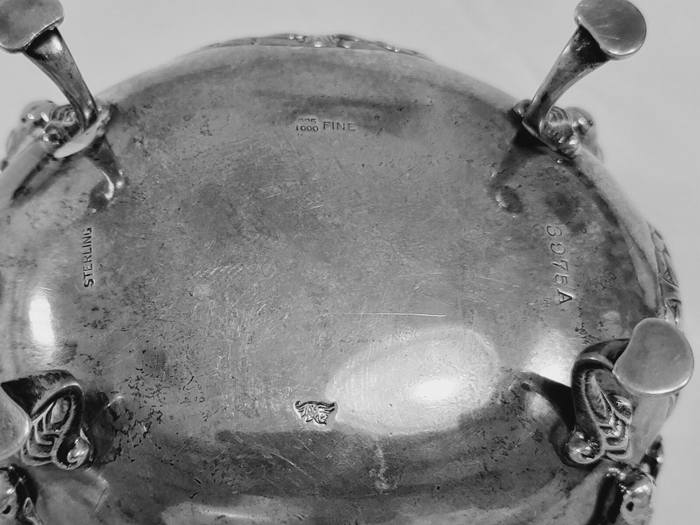 STERLING SILVER OVAL DISH / SALT CELLAR RAM'S HEAD