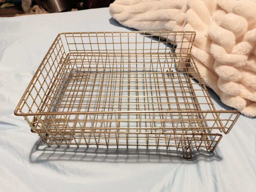 Metal Wire Stackable Letter Desktop Tray Organizer for Office Paper