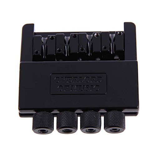 Headless Guitar Bass Bridge Tailpiece with Lock Nut Wrench Tool for 4 String