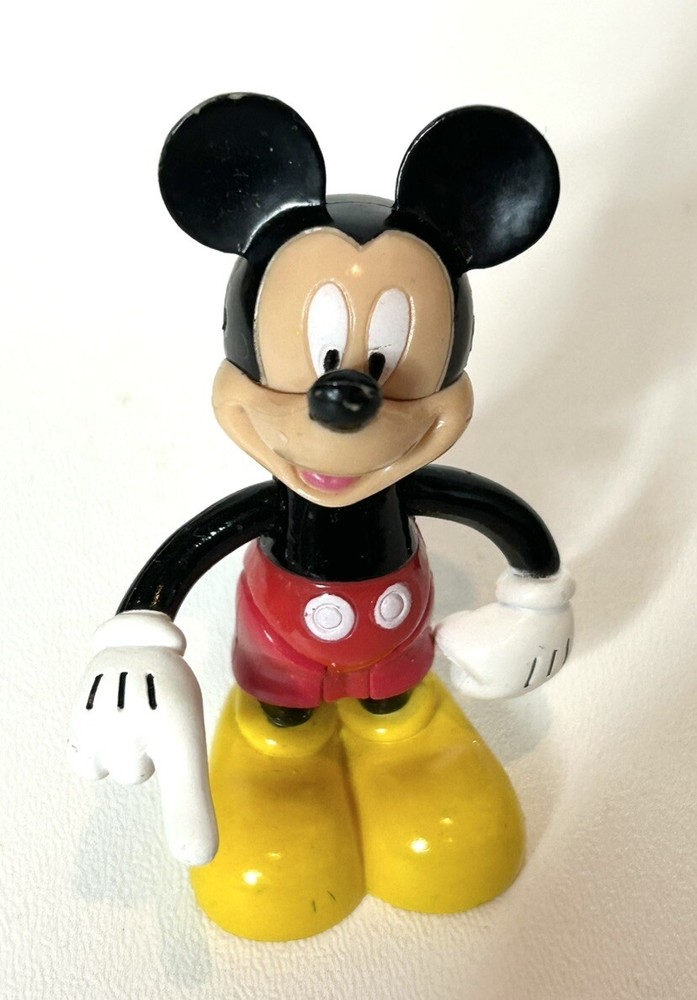 Disney 3” Mickey Mouse Moveable Arms Posable Plastic Figure