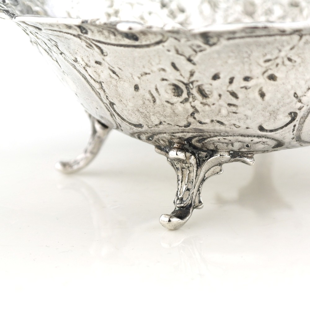 Ornate German Solid Sterling Silver Bowl. Hanau. 1900.