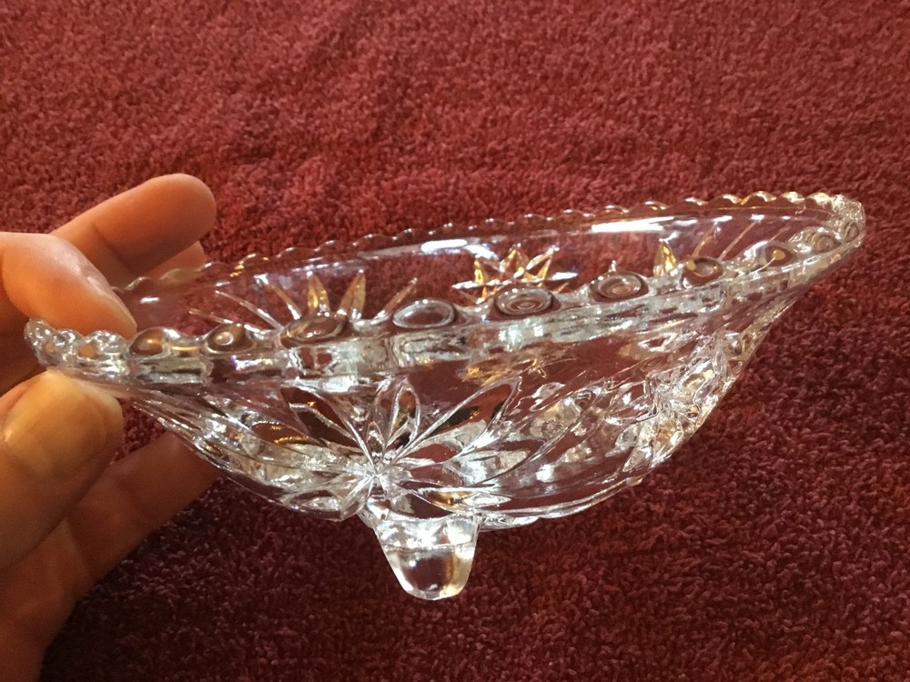 Clear Glass 3 footed dish