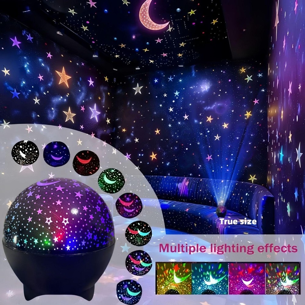 Star Projector Night Lights for Kids Starry Sky Moon Effect Atmosphere Light 360