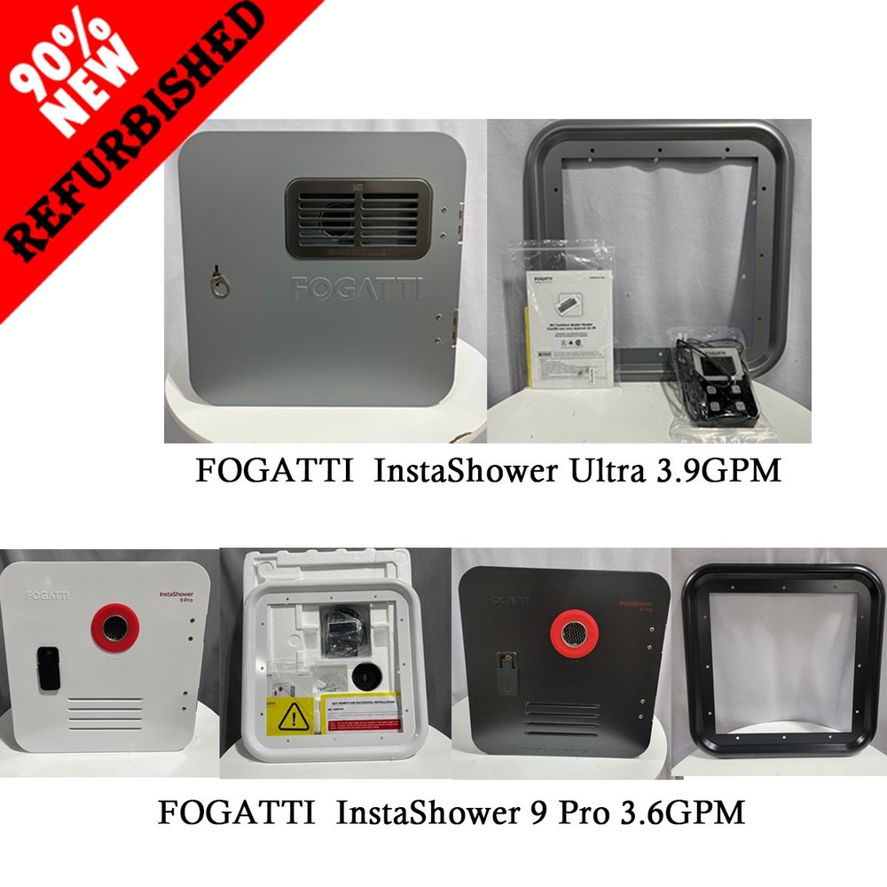 FOGATTI 66,000 BTU RV Tankless Water Heater InstaShower 9 Pro/Ultra w/15*15 Door