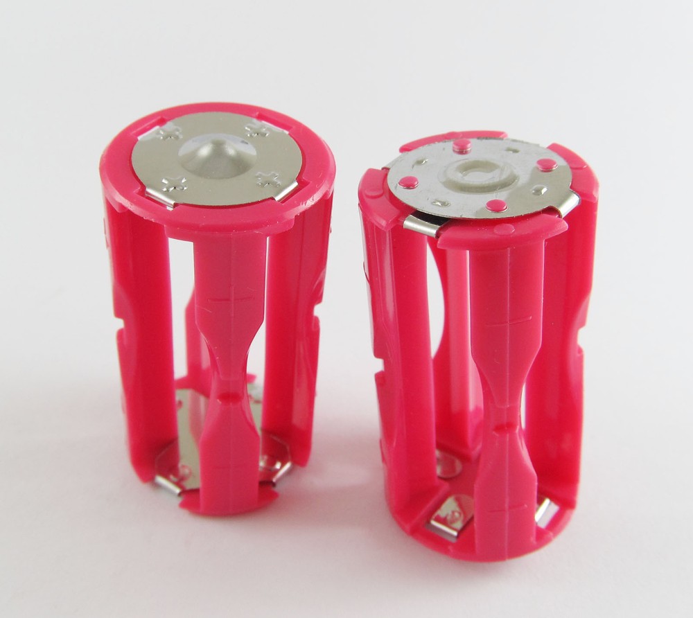 100pcs Parallel Adapter Battery Holder Case Box Convert 4 AAA To 1 C DC 1.5V Red