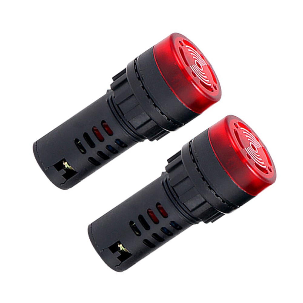 2Pack DC 12V Red LED Signal Light Buzzer Alarm Indicator Flash Light Panel Lamp