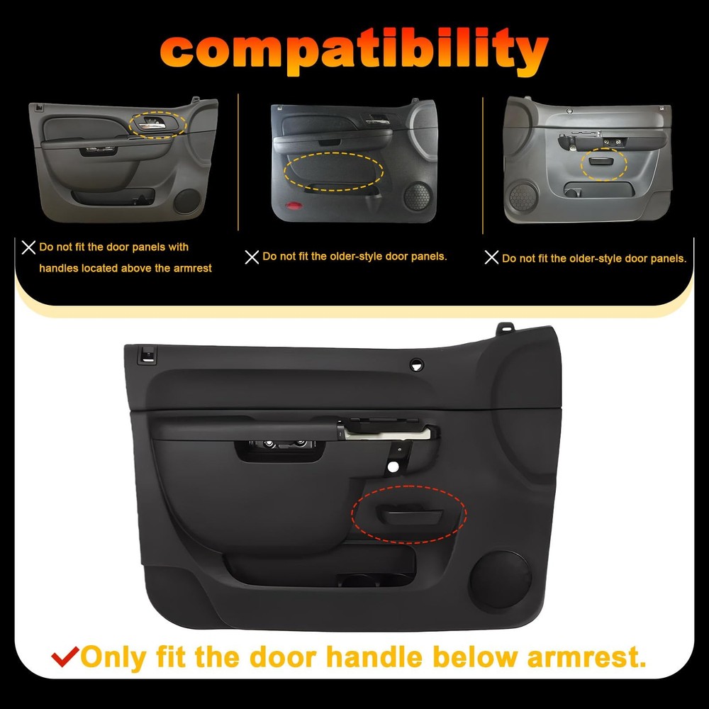 LLYZFED 22818465 Front Left Driver Side Armrest Side, Black