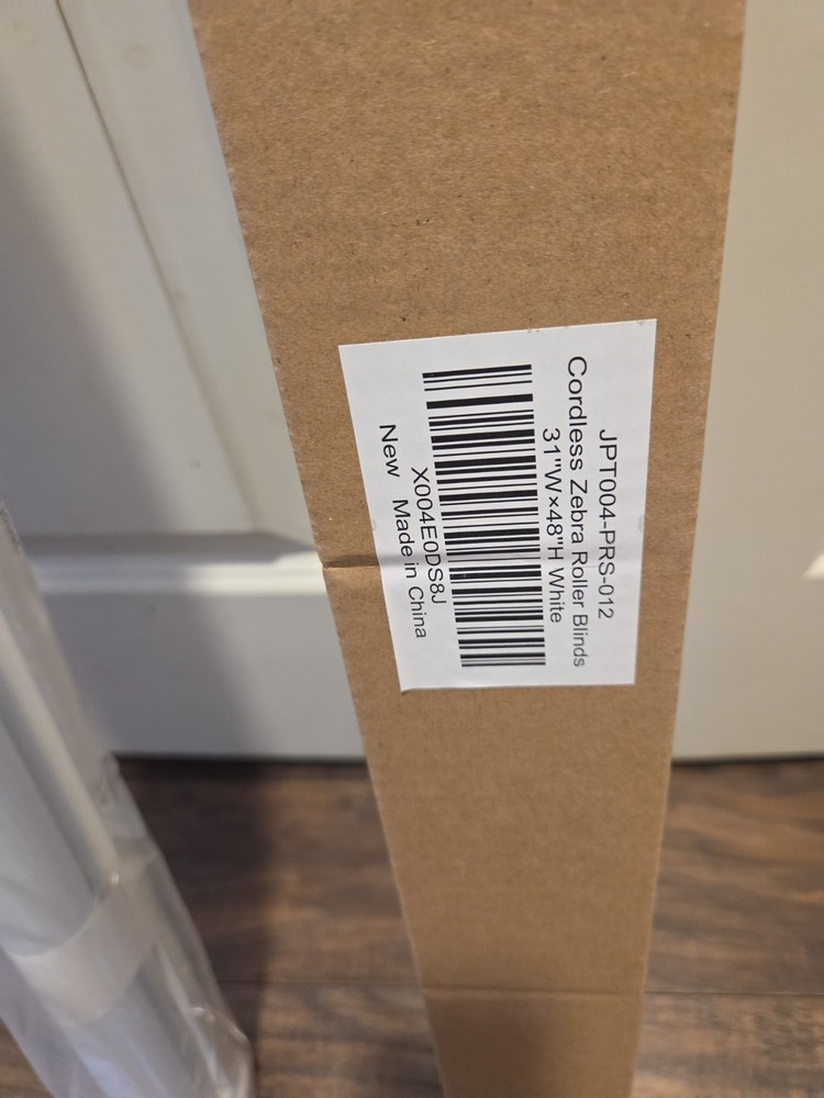 Cordless Zebra Roller Blinds 31"W×48"H White