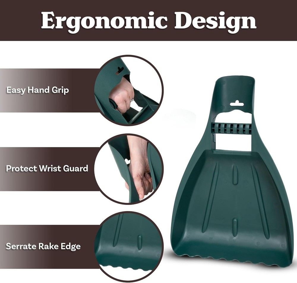 Leaf Scoops Hand Rakes - Lightweight, Durable Grabber Tool for Scooping Green