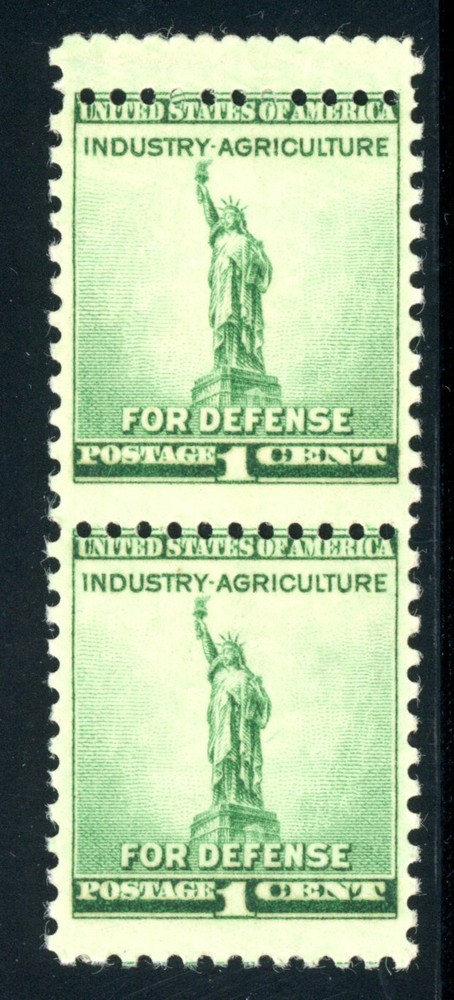 EFO 899 DOUBLE PAPER VERTICAL PAIR --NO "USUAL" CRAYON REJECT MARKS