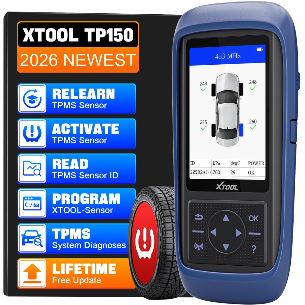 2026 XTOOL TP150 TS100 Programming Tool TPMS Tire Sensor Reset/Relearn/Activate