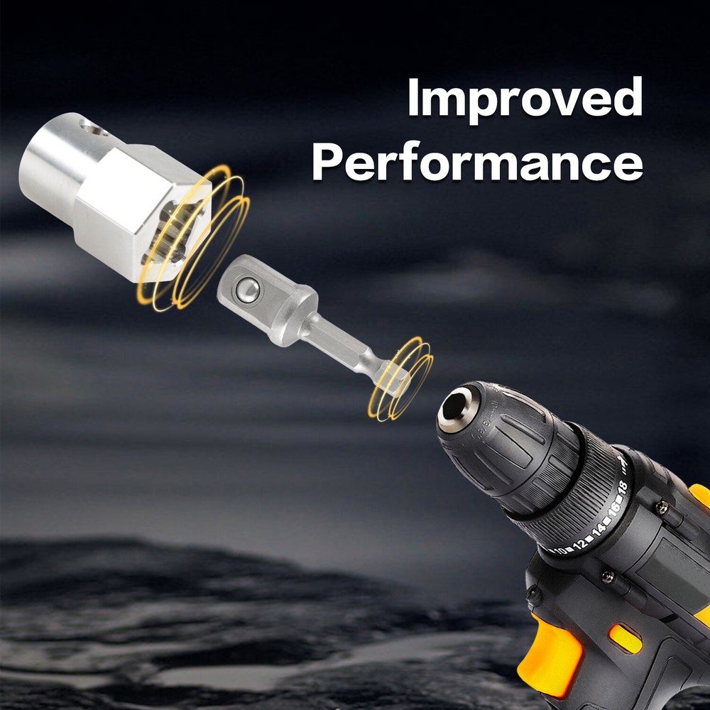 Trailer Jack Crank Handle Cordless Drill Adapter W/ 1/2 Inch Socket Adapter Bit