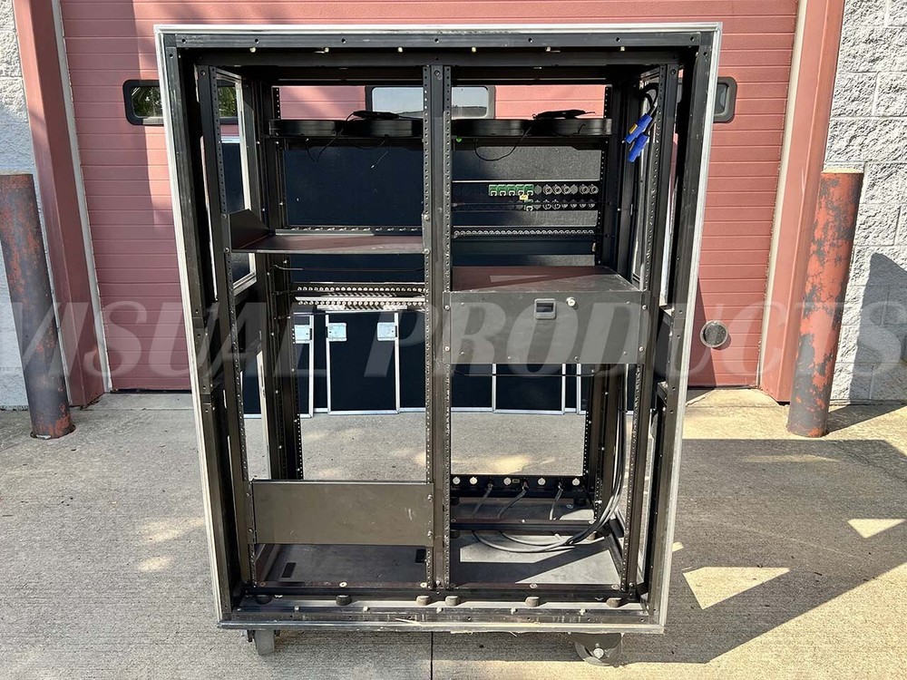 Omega Double Rack Rolling Road Case 29RU for Server Network Data Audio Visual