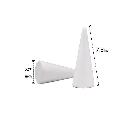 6 Pack Foam Cones for Christmas Tree Project Wedding Table Centerpiece