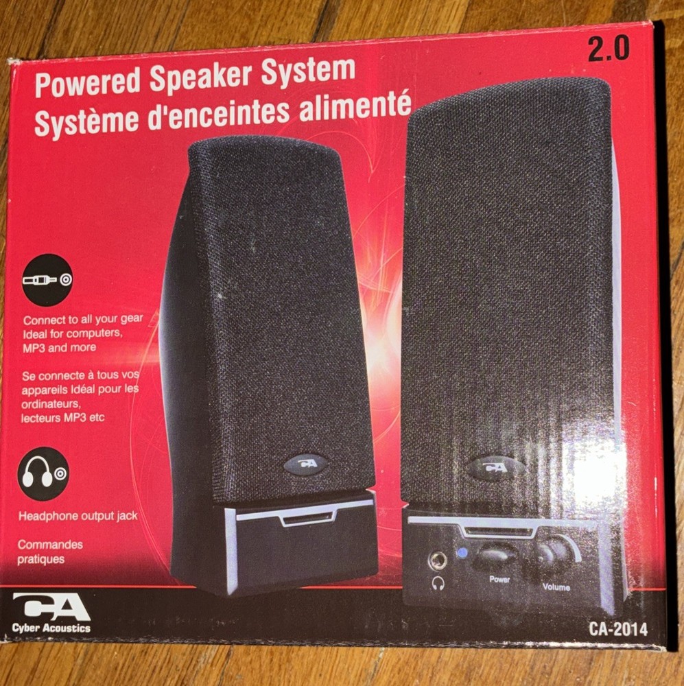 CYBER ACOUSTICS CA-2014 AMPLIFIED SPEAKER SYSTEM COMPUTER