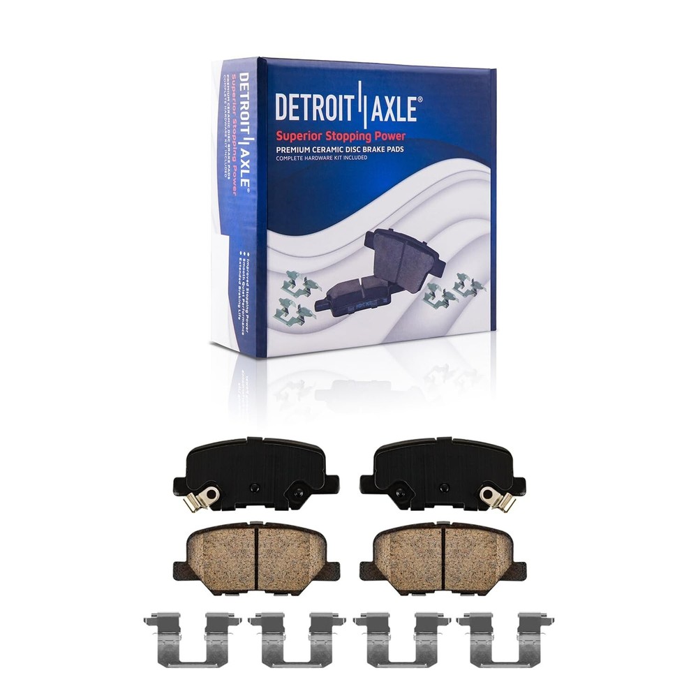 Front and Rear Ceramic Brake Pads with Hardware for 2014 - 2015 Mazda 6