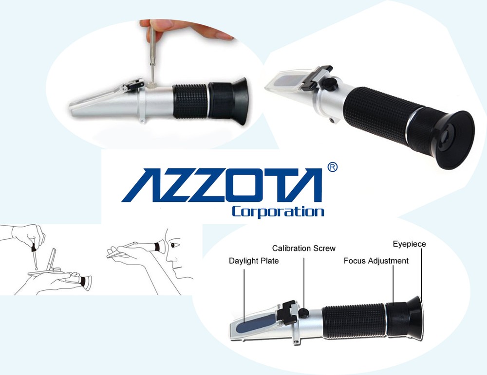 Azzota®Salinity Refractometer w/ ATC, Range Salinity: 0-28%