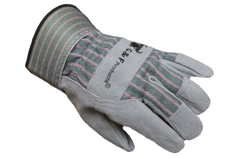 Garden Leather Gloves with Safety Cuff Large