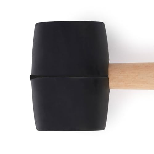 Rubber Mallet with Tent Peg Remover Hook, Double-Sided Mallet Head One Size