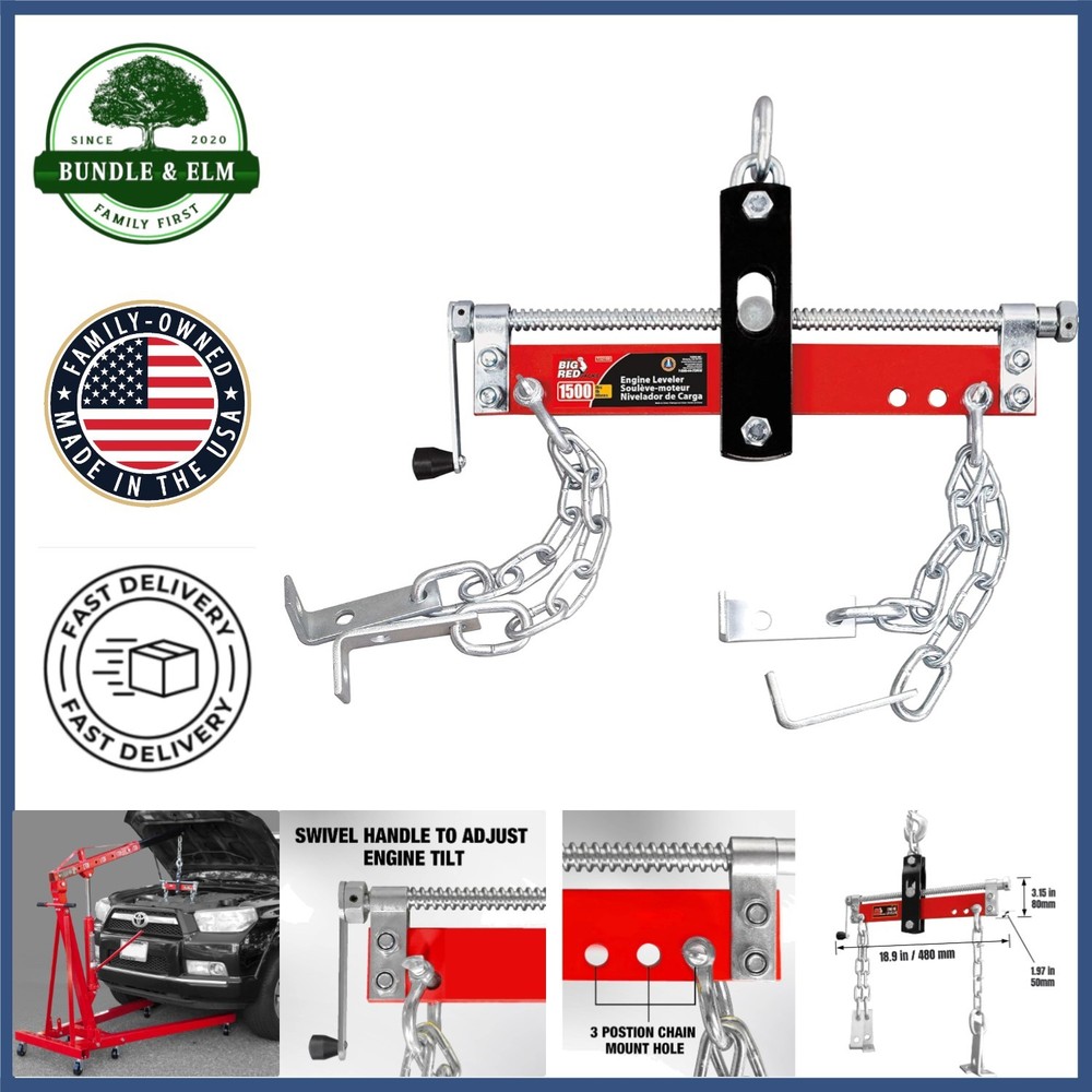 Heavy Duty Engine Leveler with 3/4 Ton Load Capacity and Adjustable Crank Handle