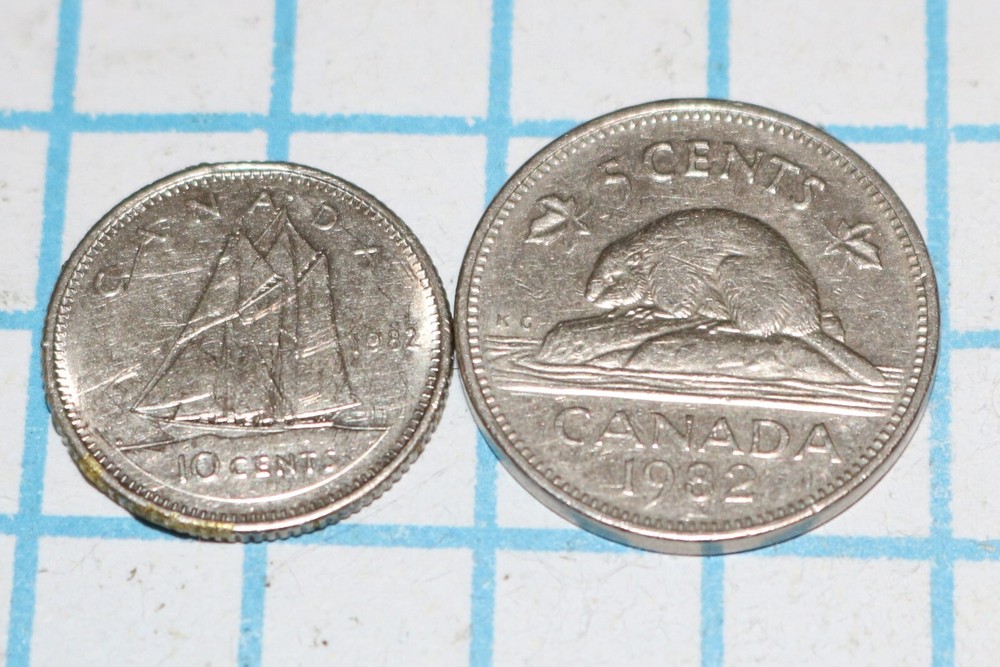 1982 Canada  Dime & Nickel