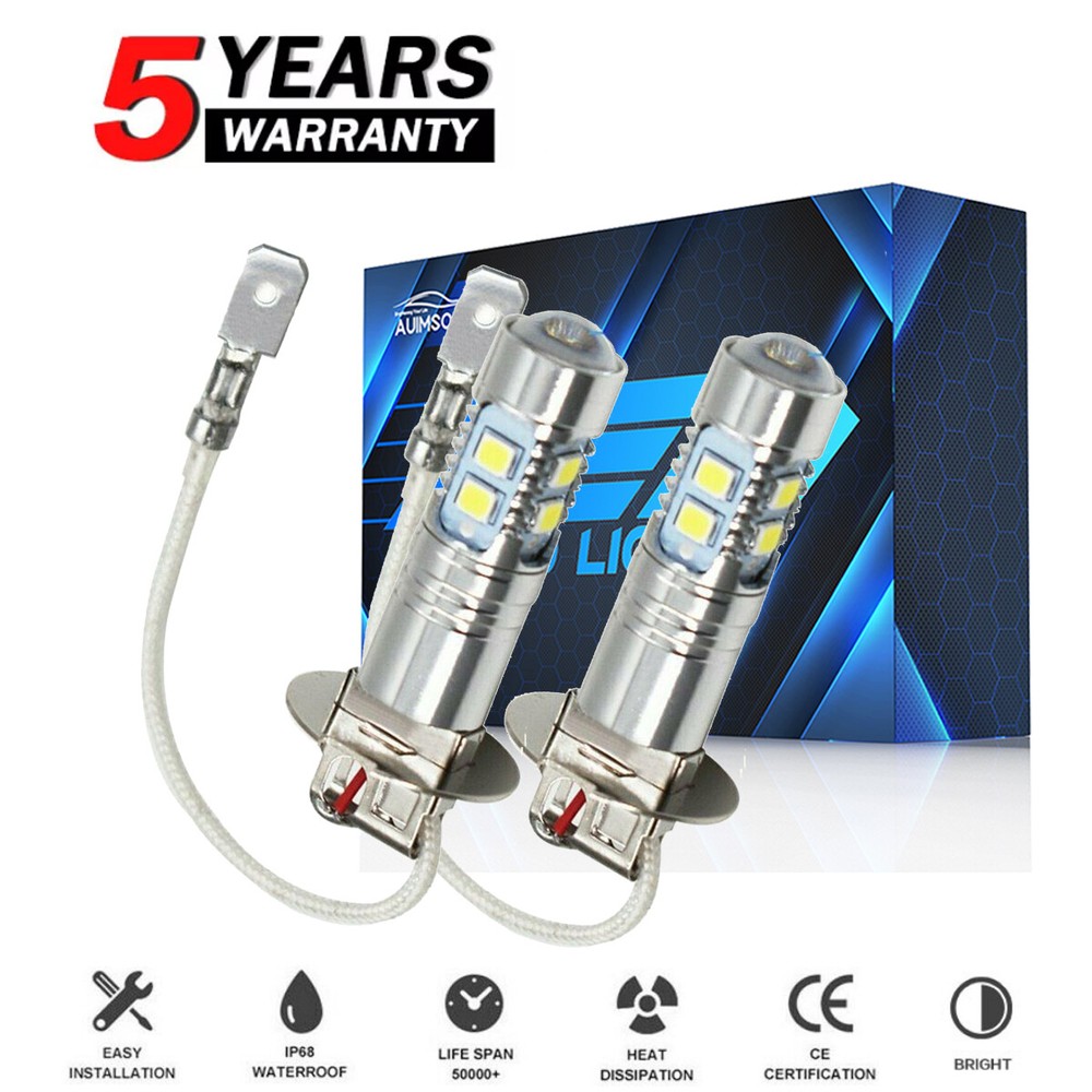 H3 LED Fog Light Bulb Conversion Kit Super Bright Canbus Super White High Power