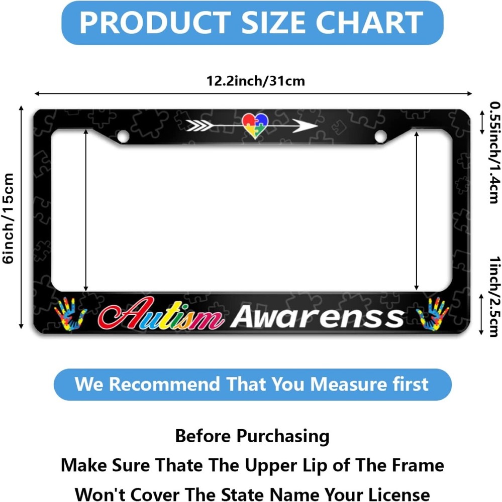Autism Awareness License Plate Frame