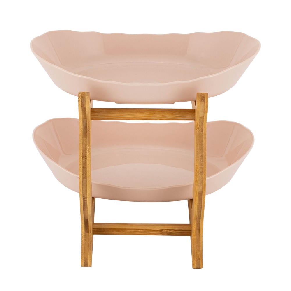 2 Tier Fruit Bowl, Fruit Basket Stand, Fruit Serving Tray Beige US~