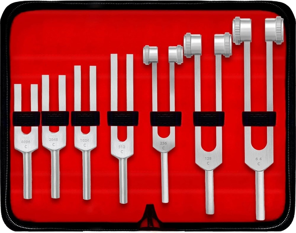 Comprehensive Tuning Fork Set for Professionals - Healing & Therapy Tool (7 Pcs)