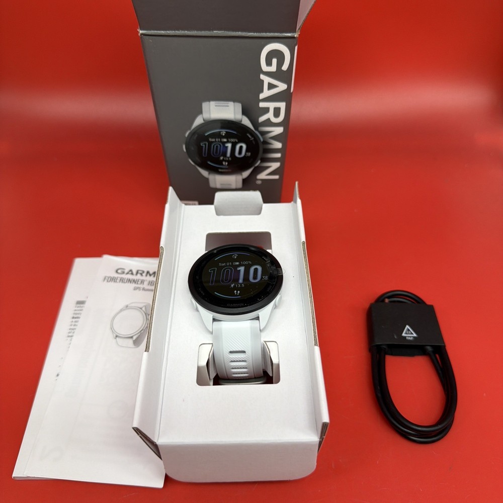Garmin Forerunner 165 Running AMOLED Touchscreen Training Smartwatch, White